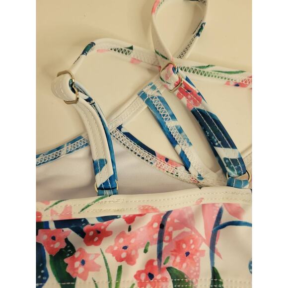 Toddler Girls Swimsuit Floral High Waist Bathing Suit Falbala Bikini Swimwear 2T - Picture 5 of 12